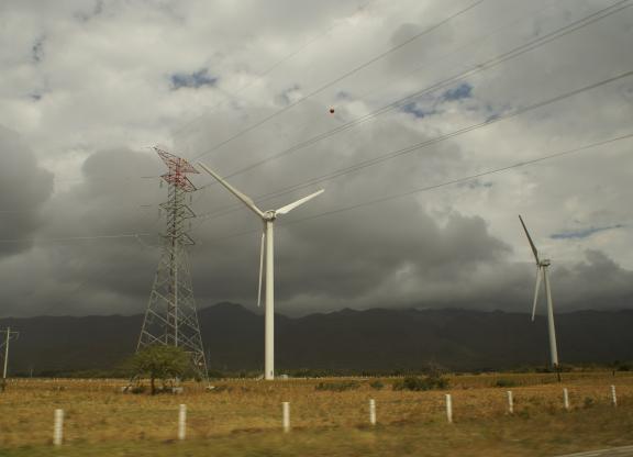 windpower turbines in Oaxaca, Mexico